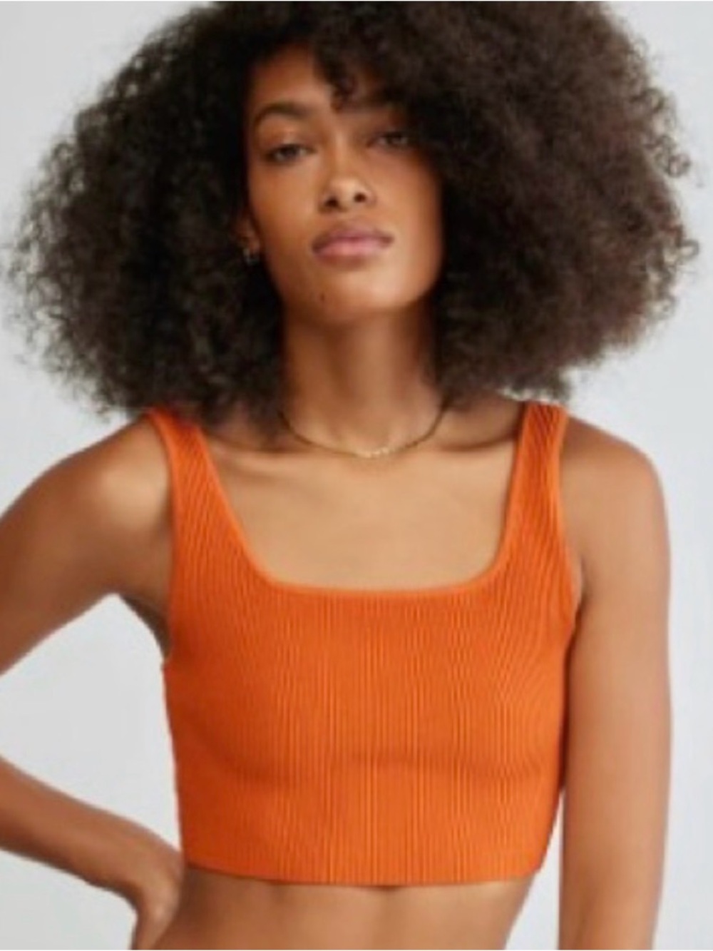 5/25$ Babaton Scoop Neck Ribbed Tank in Burnt Orange Size S